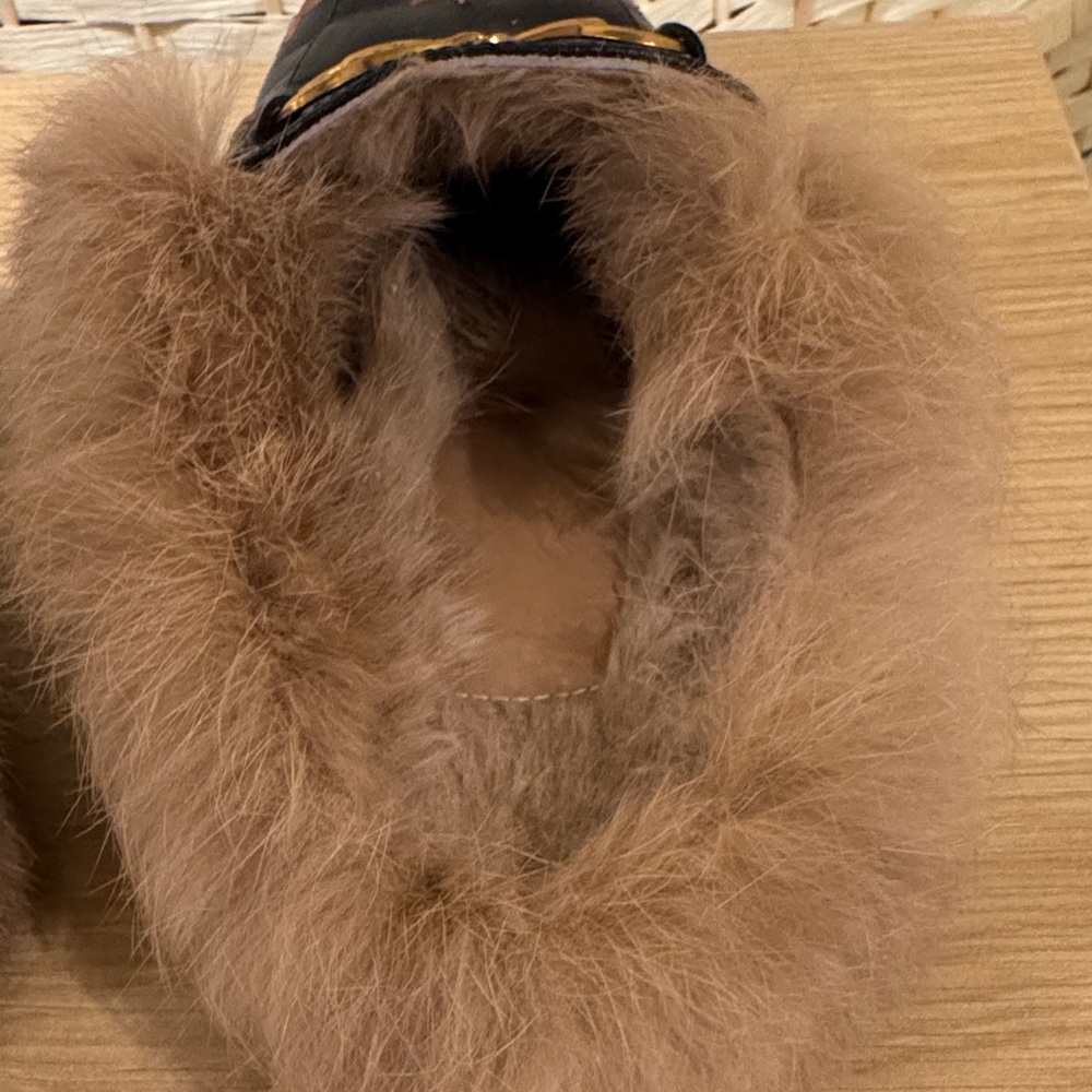 Amazon Black and Brown Fur-Lined Mules - Picture 6 of 8
